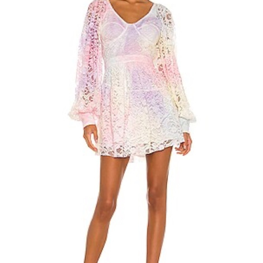 Women's Lace Swim Cover-Up in Pastel Ombre